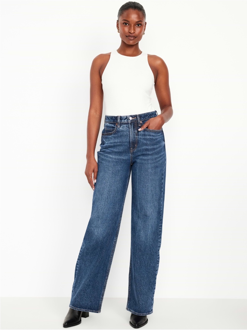 High-Rise Wide Leg Women’s Jeans - Dark Blue NWT